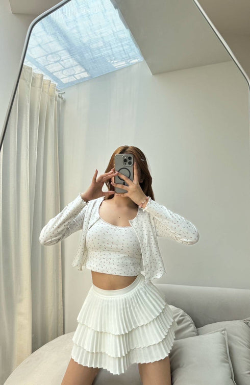 Floral Print Camisole with Shrugs Sets